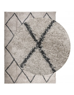 Tappeto Shaggy a Pelo Lungo Moderno Beige e Antracite 200x280cm 2