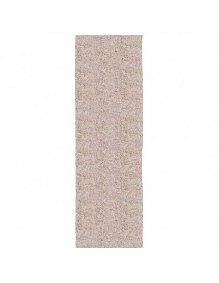 Tappeto Shaggy a Pelo Lungo Moderno Beige 80x250 cm