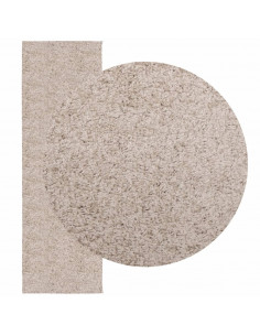 Tappeto Shaggy a Pelo Lungo Moderno Beige 80x250 cm 2