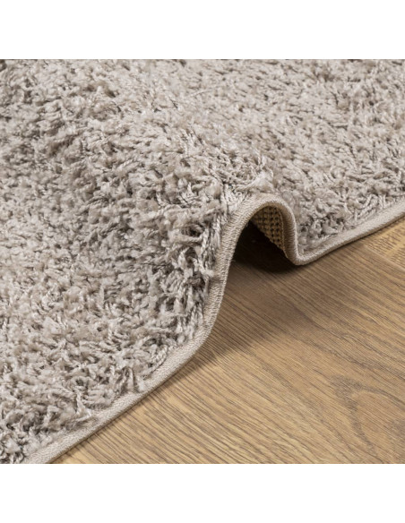 Tappeto Shaggy a Pelo Lungo Moderno Beige 80x250 cm