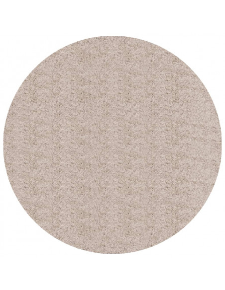 Tappeto Shaggy a Pelo Lungo Moderno Beige Ø 80 cm
