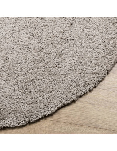 Tappeto Shaggy a Pelo Lungo Moderno Beige Ø 80 cm