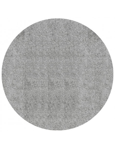 Tappeto Shaggy a Pelo Lungo Moderno Grigio Ø 160 cm