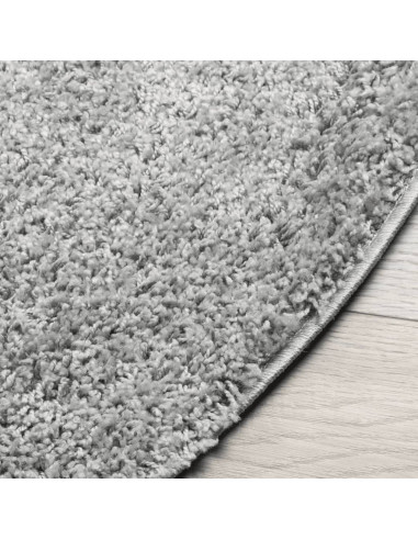 Tappeto Shaggy a Pelo Lungo Moderno Grigio Ø 160 cm