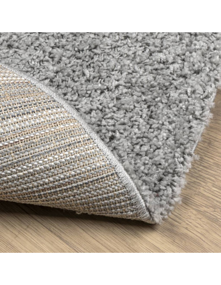 Tappeto Shaggy a Pelo Lungo Moderno Grigio Ø 160 cm