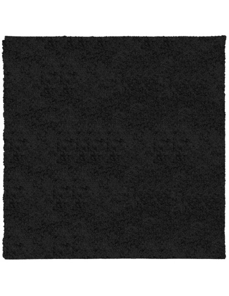 Tappeto Shaggy a Pelo Lungo Moderno Nero 160x160 cm