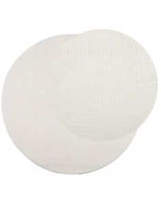 Tappeto IZA a Pelo Corto con Aspetto Scandinavo Crema Ø 160 cm 2
