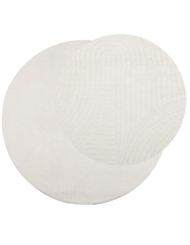 Tappeto IZA a Pelo Corto con Aspetto Scandinavo Crema Ø 160 cm