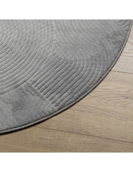 Tappeto IZA a Pelo Corto con Aspetto Scandinavo Grigio Ø 80 cm