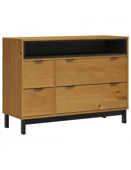 Cassettiera FLAM 110x40x80 cm in Legno Massello di Pino