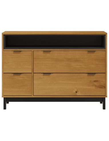 Cassettiera FLAM 110x40x80 cm in Legno Massello di Pino