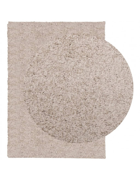 Tappeto Shaggy a Pelo Lungo Moderno Beige 200x280 cm