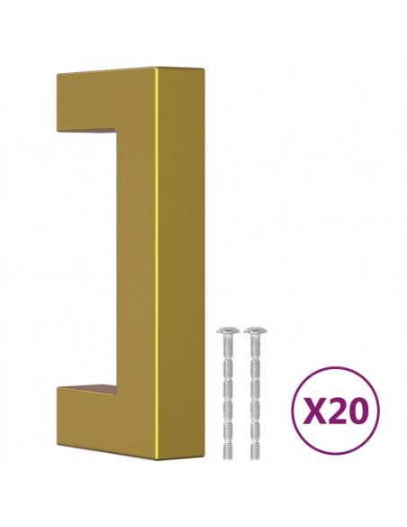 Maniglie per Mobili 20 pz Oro 64 mm in Acciaio Inox