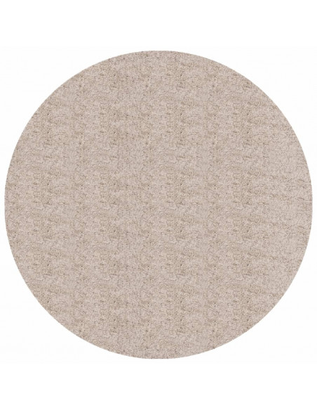 Tappeto Shaggy a Pelo Lungo Moderno Beige Ø 100 cm