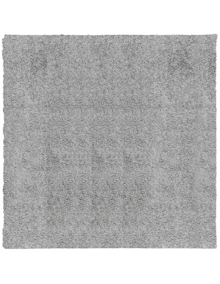 Tappeto Shaggy a Pelo Lungo Moderno Grigio 240x240 cm