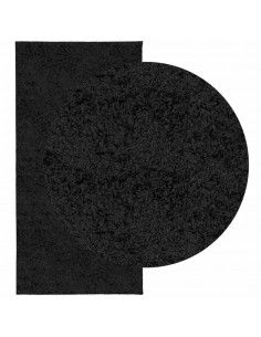 Tappeto Shaggy a Pelo Lungo Moderno Nero 100x200 cm 2