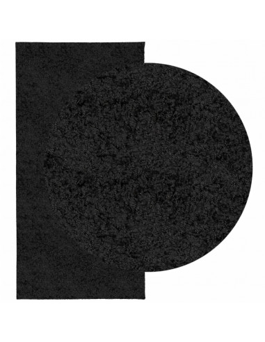 Tappeto Shaggy a Pelo Lungo Moderno Nero 100x200 cm