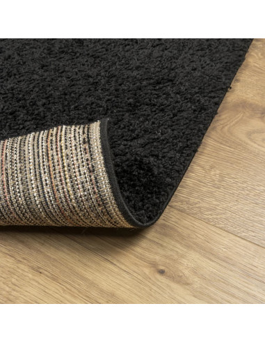 Tappeto Shaggy a Pelo Lungo Moderno Nero 100x200 cm