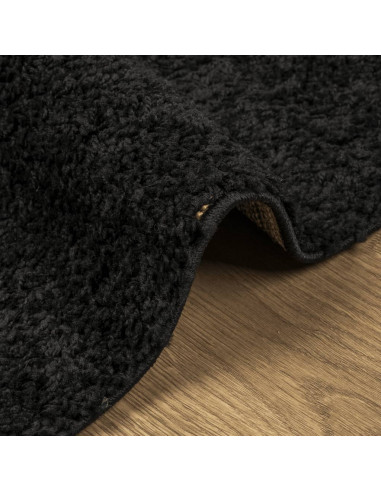 Tappeto Shaggy a Pelo Lungo Moderno Nero 100x200 cm
