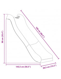 Scivolo per Bambini Blu 174x38 cm in Polipropilene