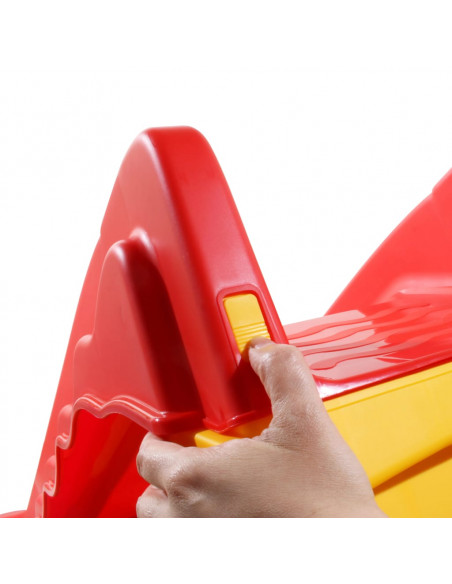 Scivolo Pieghevole Bambini per Interni e Esterni Giallo e Rosso