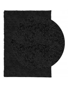 Tappeto Shaggy a Pelo Lungo Moderno Nero 200x280 cm 2