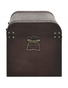 Scrigno Tesoro Chiusure Marrone Scuro 79,5x39,5x39,5 Compensato