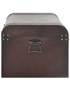 Scrigno Tesoro Chiusure Marrone Scuro 90x50x39,5cm Compensato