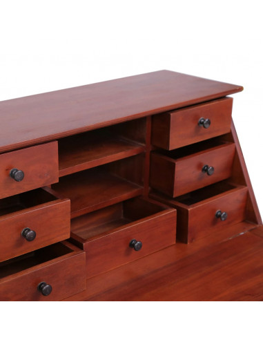 Scrittoio Marrone 78x42x103 cm in Legno Massello di Mogano