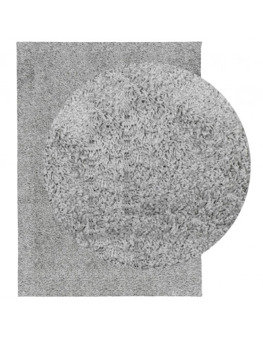 Tappeto Shaggy a Pelo Lungo Moderno Grigio 140x200 cm