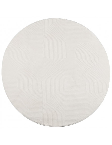 Tappeto IZA a Pelo Corto con Aspetto Scandinavo Crema Ø 200 cm