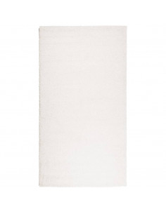 Tappeto Shaggy a Pelo Lungo Moderno Crema 60x110 cm