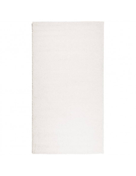 Tappeto Shaggy a Pelo Lungo Moderno Crema 60x110 cm