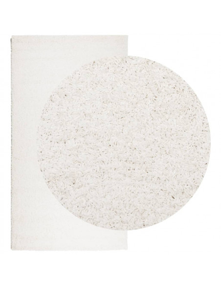 Tappeto Shaggy a Pelo Lungo Moderno Crema 60x110 cm