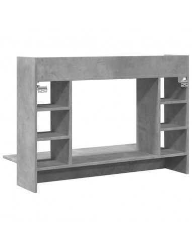 Scrivania a Parete Grigio Cemento 105x48x75cm Legno Multistrato
