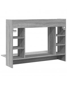 Scrivania a Parete Grigio Sonoma 105x48x75cm Legno Multistrato 2