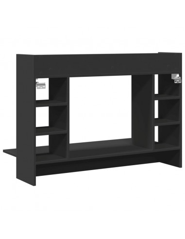 Scrivania a Parete Nera 105x48x75 cm in Legno Multistrato