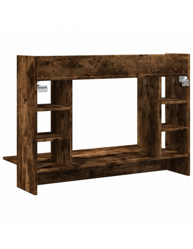 Scrivania a Parete Rovere Fumo 105x48x75cm Legno Multistrato