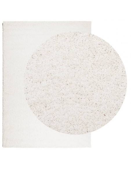 Tappeto Shaggy a Pelo Lungo Moderno Crema 160x230 cm