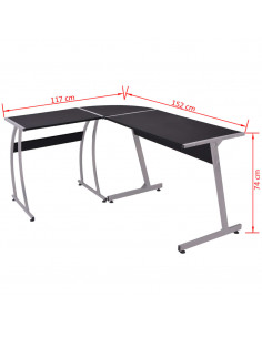 Scrivania ad Angolo a L Nera