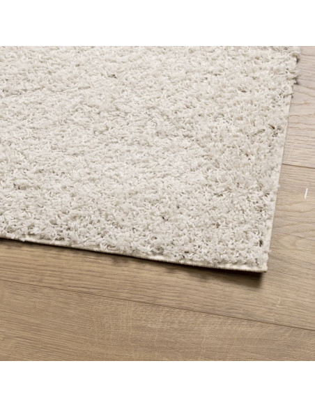 Tappeto Shaggy a Pelo Lungo Moderno Crema 160x230 cm