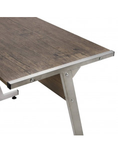 Scrivania ad Angolo Marrone in Legno Multistrato 2