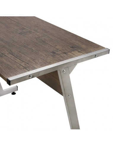 Scrivania ad Angolo Marrone in Legno Multistrato