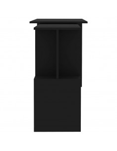 Scrivania ad Angolo Nera 200x50x76 cm in Legno Multistrato 2