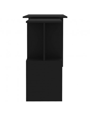 Scrivania ad Angolo Nera 200x50x76 cm in Legno Multistrato