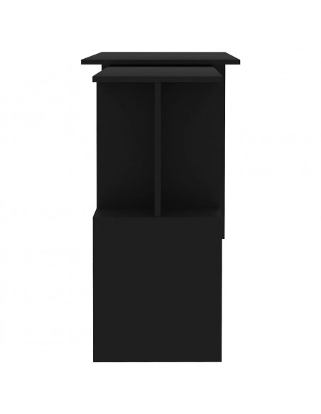 Scrivania ad Angolo Nera 200x50x76 cm in Legno Multistrato