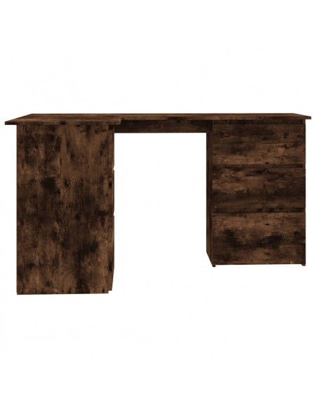 Scrivania ad Angolo Rovere Fumo 145x100x76 cm Legno Multistrato