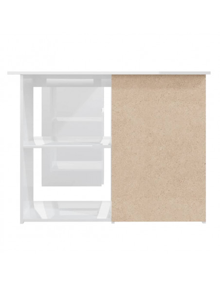 Scrivania Angolo Bianco Lucido 145x100x76 cm Legno Multistrato
