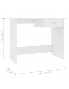 Scrivania Bianca 100x50x76 cm in Legno Multistrato