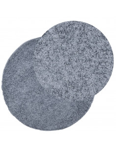 Tappeto Shaggy a Pelo Lungo Moderno Blu Ø 100 cm 2